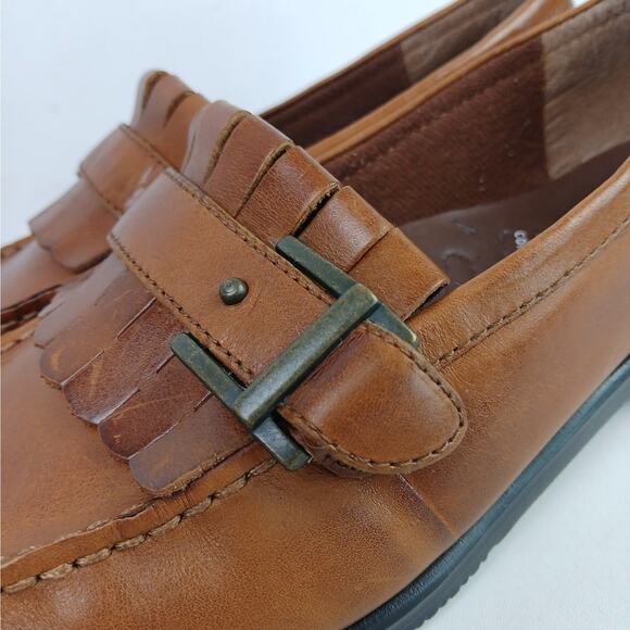 Earth Shoe Comfort First SZ 9.5 Wide Genuine Leather Loafer In Sable Brown - Picture 6 of 10